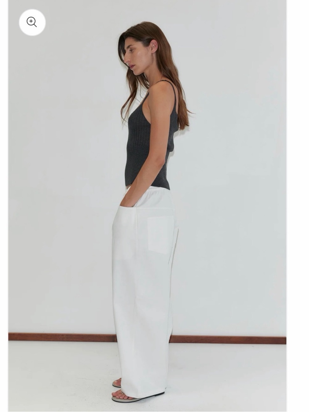 Square Pocket Straight-Leg Pants — White - Picture 3 of 9